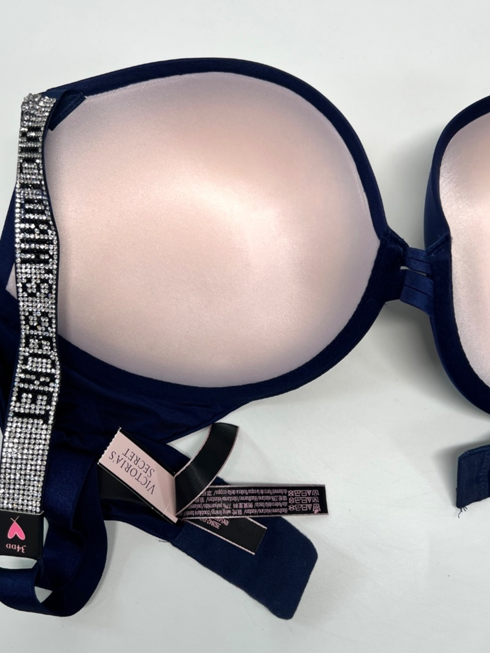 Victoria's Secret Very Sexy Push Up Shine Rhinestone Straps Bra 34DD - Picture 14 of 15